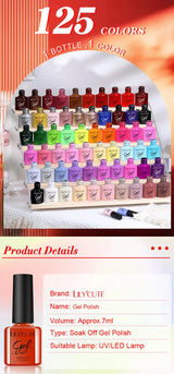 LILYCUTE 6Pcs/set 7ml Coffee Series Gel Nail Polish Kit 125 Colors Manicure Semi Permanent Soak Off UV Nail Art Gel Varnish
