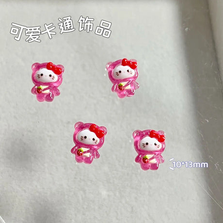 50Pcs/Pack Potdemiel cat Trendy Nail Charms - Cute Resin Cat Nail Art, Press-On Nail Decor for Kawaii Manicures