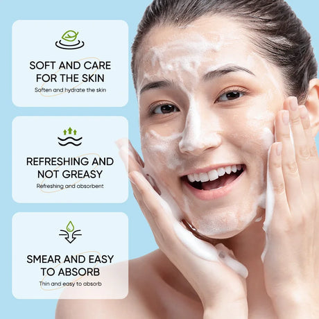 SADOER Aloe Facial Cleanser Massage Cleansing Mousse Moisturizing Deep Cleansing Anti-aigng Face Wash Foam Facial Cleanser