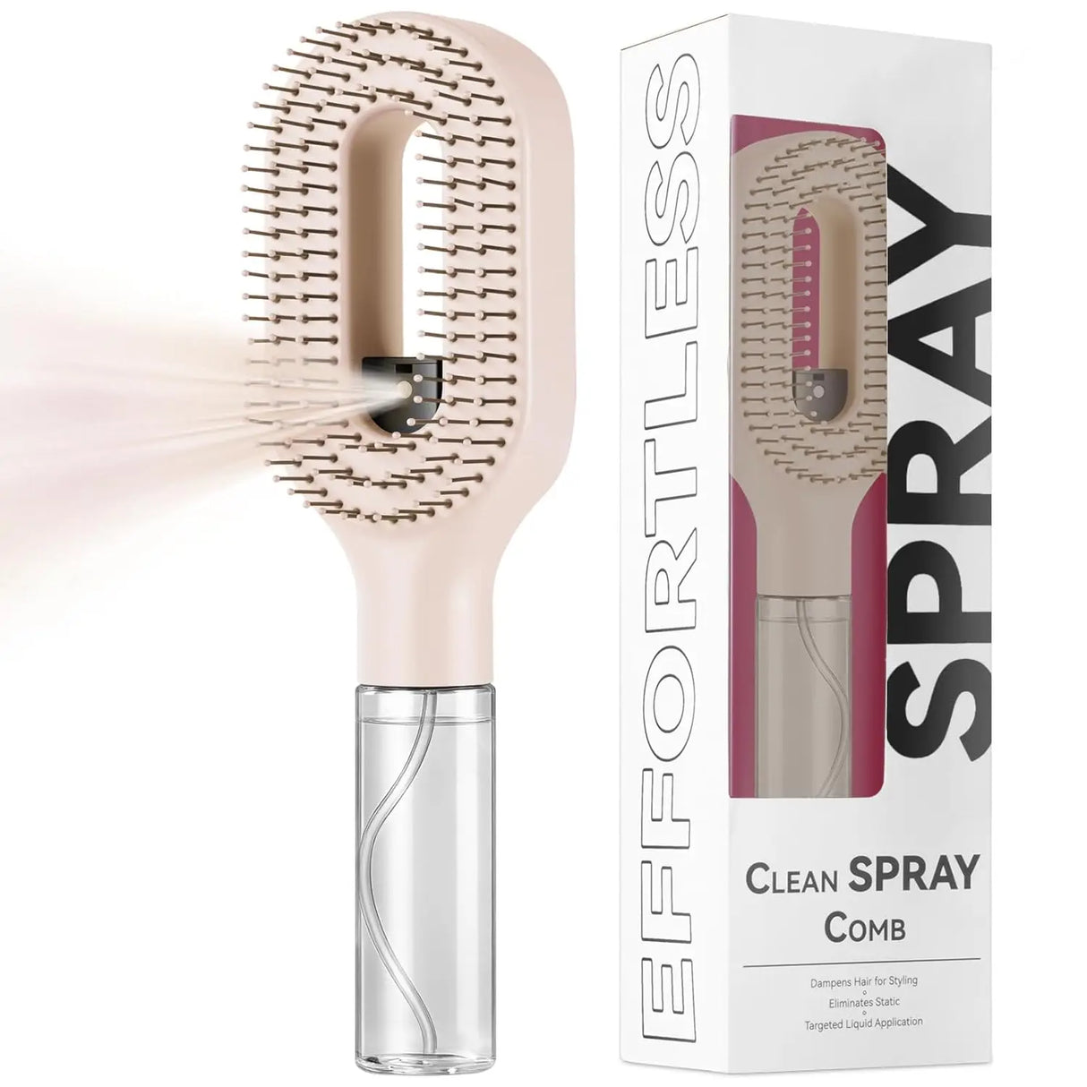 Hairbrush Sprayer Brush 2 in 1 Multi-functional Spray Bottle Comb with Water Spray Detangling Styling Salon Fluffy Modeling Comb