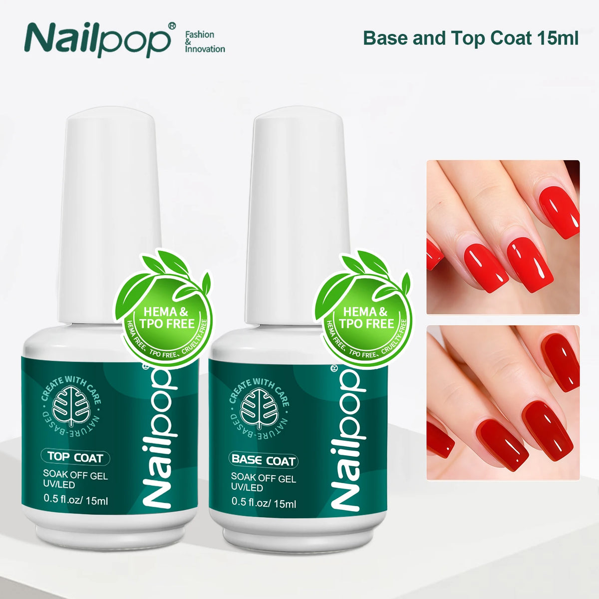 Nailpop Pro Soft Nail Tips Gel Glue 20g Adhesive Fake Nails Long Lasting Soak Off UV Gel Nail Polish Manicure Products for Nails
