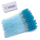 YGirlash 50Pcs Lash Swans Crystal Eyelash Applicator Disposable Diamond Handle Nylon Mascara Wands Brush Cosmetic Tools