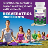 Resveratrol Supplement Capsules, Anti-aging, Antioxidant, Cardiovascular & Joint Support, Skin Health