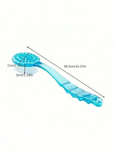 1pc Extra Long Handle Back Scrubber Brush (36.5cm), Shower Exfoliating Brush With Soft Bristles And Non-Slip Handle, Suitable For Hard-To-Reach Areas, Feet And Shoulders, Ideal For Elderly Care And Bathing Assistance, Essenti