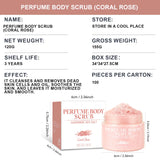 120g Sea Salt Perfume Exfoliating Body Scrub for Smooth Skin Body, Brighten Skin Tone,Amber & Vanilla Scent, Coral Rose Scent
