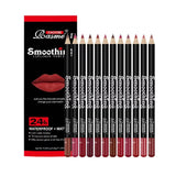 12 pcs Long-Lasting Lipstick Set with Professional Lip Liner Pencil and Matte Lip Gloss for Women Valentine's Day Gifts