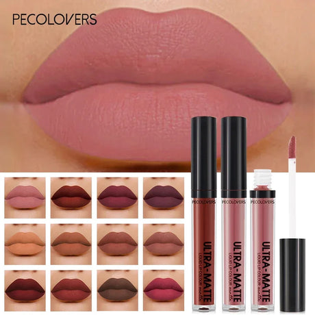 Velvet Mate Nude Brown Red Lip Gloss Lint Matte Liquid Lipstick Waterproof Long Lasting Tube Makeup Cosmetic Lipsticks Lipgloss