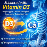 Calcium + D3 + K2 + B12 Capsules, Strength Bone & Teeth, Muscle Health, Replenish Joints, Support Immune Function