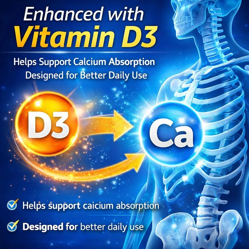 Calcium + D3 + K2 + B12 Capsules, Strength Bone & Teeth, Muscle Health, Replenish Joints, Support Immune Function