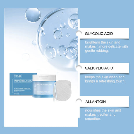 Salicylic Acid Acne-Clearing Toner Pads,Dual Action Exfoliation,Deep Clear Acne&Refine Pores,Centella+Allantoin,Soothing&Anti Redness,Polish Strawberry Nose&Rough Texture,Hydrating&Non-tightening,Convenient Dual Textured Pads