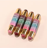 Butter Glow & Go Multiuse Stick Double-Headed Bronzer Blush Stick for Cheeks Contours Light Glossy Bronze&Pink Blusher Cosmetics