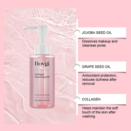 Collagen Makeup Remover Oil Jojoba Oil Makeup Remover Deep Cleansing Pore Dirt Gentle Daily Emulsifying Facial Cleanser Cosmetic