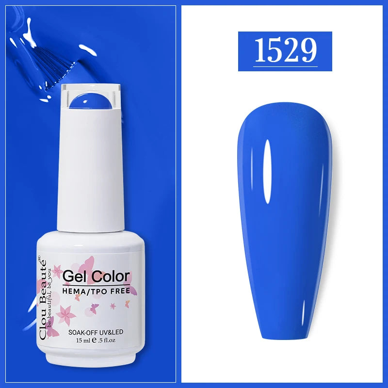 Clou Beaute Gel Nail Polish Neon Brown Royal Blue Red Green Pastal Nude Nail Art Varnishes Gel Lacquer HEMA/TPO FREE UV Gel Nail