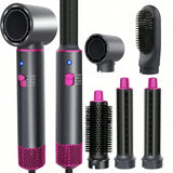 1 Set 5 In 1 Multifunctional Hair Dryer Styling Hot Air Brush Set For Women Girls Home Salon Travel Daily Use Birthday Mother's Day Christmas Holiday Gift Hair Drying Curling Straightening Volumizing Tool Hair Dryer Styling H