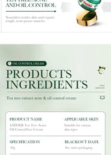 SADOER Tea Tree Acne Removing Face Cream Anti Acne Hydrating Oil Control Moisturizing Facial Creams Face Skin Care Products