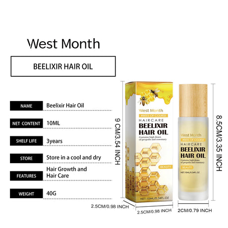 Honey Hair Oil Repair Dry Scalp Damaged Fragile Hair Helps Prevent Hair Loss Breakage Mild Formula Protects Health Hair 10ml