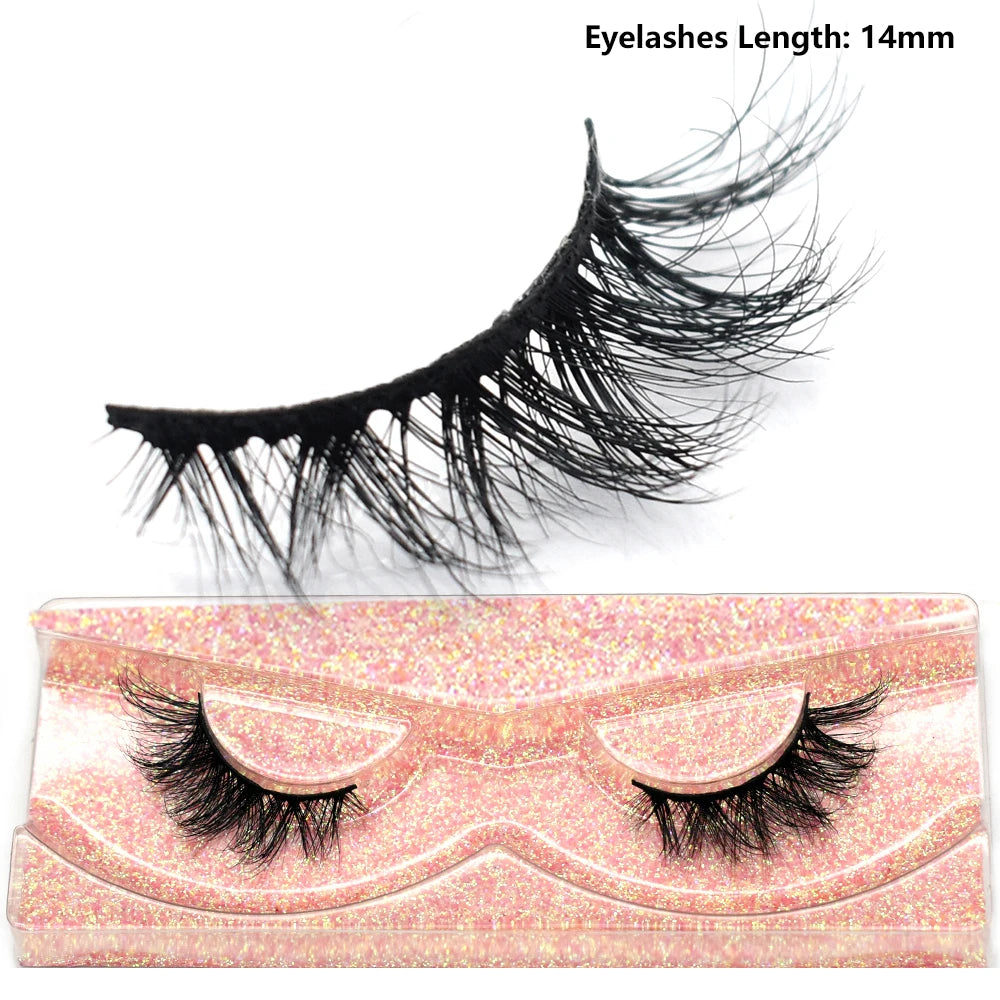 Half Lashes Mink Eyelashes Fluffy Soft False Eyelashes Wispy Cross Mink Eye Lashes Natural Short Mink Eyelash Extension Makeup