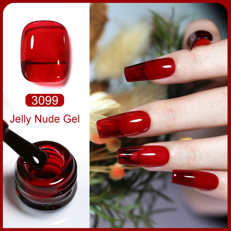 Clou Beaute Translucent Jelly Nude Pink Nail Gel Polish 15ml Vernis Semi Permanent Gel Colorful Varnish Nail Art Manicure Gel