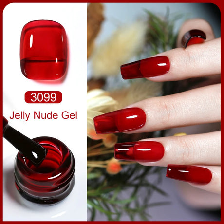 Clou Beaute Translucent Jelly Nude Pink Nail Gel Polish 15ml Vernis Semi Permanent Gel Colorful Varnish Nail Art Manicure Gel