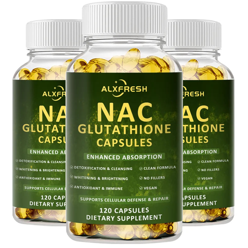 Premium NAC + Glutathione Complex Detox & Antioxidant Boost with Vitamin C | Liver Support, Immune System Health Supplement