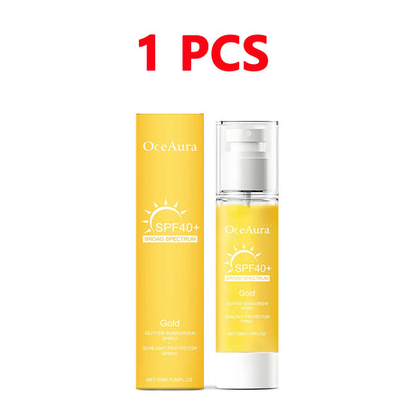 Facial Shiny Protection Sunscreen Spray SPF40+ Non-Sticky UV Isolation Anti-Oxidation Moisturizing Body Sunblock for Face Skin