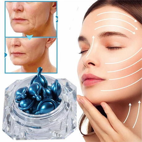 New Blue Copper Peptide Capsule Face Serum Wrinkle Remove Essence Tightens Night Moisturizing  Radiant Rejuvenation Skin Care