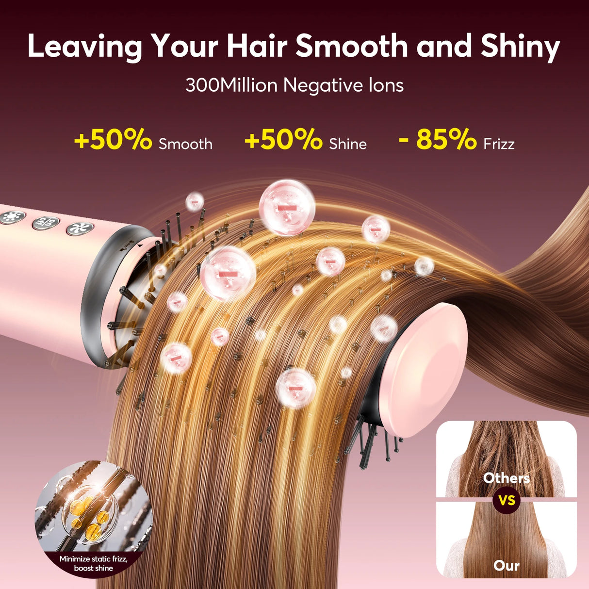 5 in 1 Air Wrap Hair Styler Frizz-Free Auto Wrap Curler, High-Speed Hair Dryer, Straightening & & Blow Dryer Brush for Styling