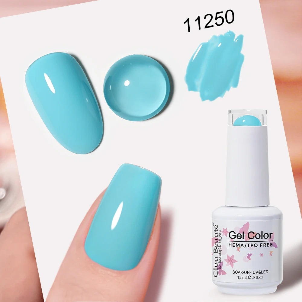 Clou Beaute Grey Color Nail Gel Polish Full Coverage Nail Polish Dark Red Gel Lacquer Varnish Vernis Semi Permanent Nail Art