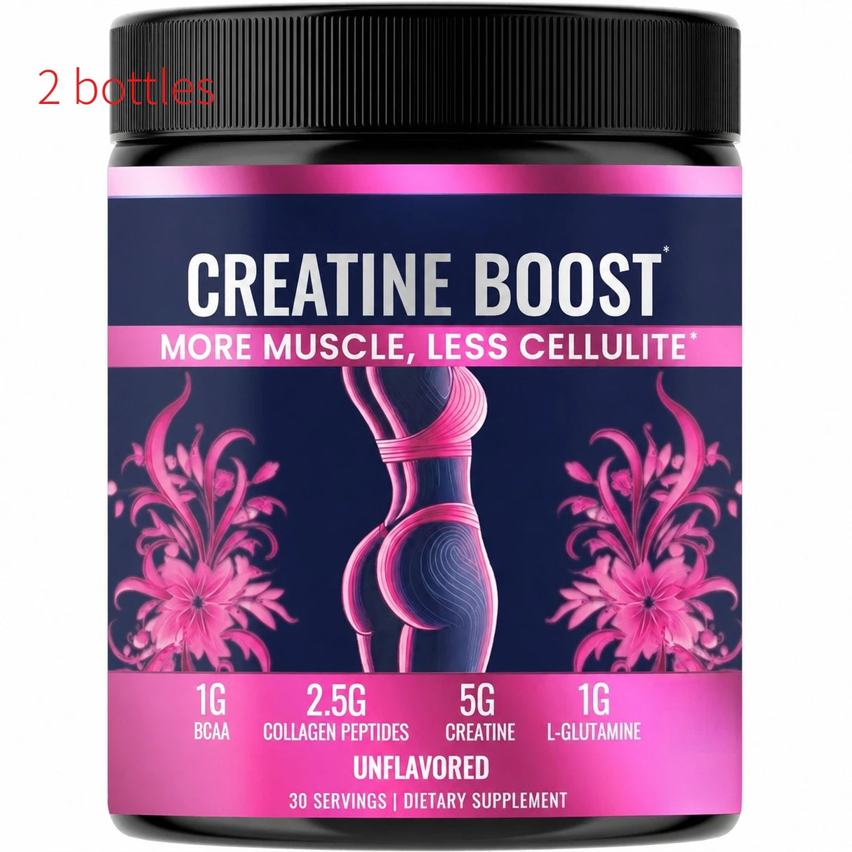 Creatine Powder for Women Booty Builder with Collagen Peptides BCAA L-Glutamine Unflavored Post-Workout Recovery Elasticity