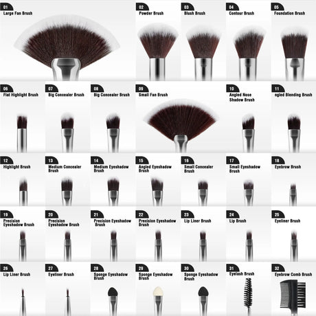 32Pc Makeup Brush Set Cosmetic Tools for Powder Eye Shadow Foundation Blush Blending Beauty Makeup Brush Kit for Makeup Starters