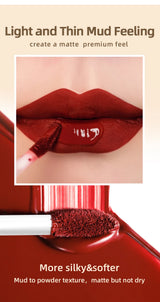 QIBEST Matte Liquid Lipstick Waterproof Long Lasting Velvet Lip Gloss Tint Tube Matte Nude Pigment Red Lipgloss Lips Makeup