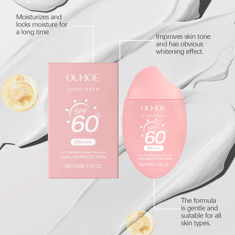 Moisturizing Brighten Sunscreen Cream Spf50+ Uv Protection Deep Nourishing Non Greasy Even Skin Tone Long Lasting Daily Sun Care