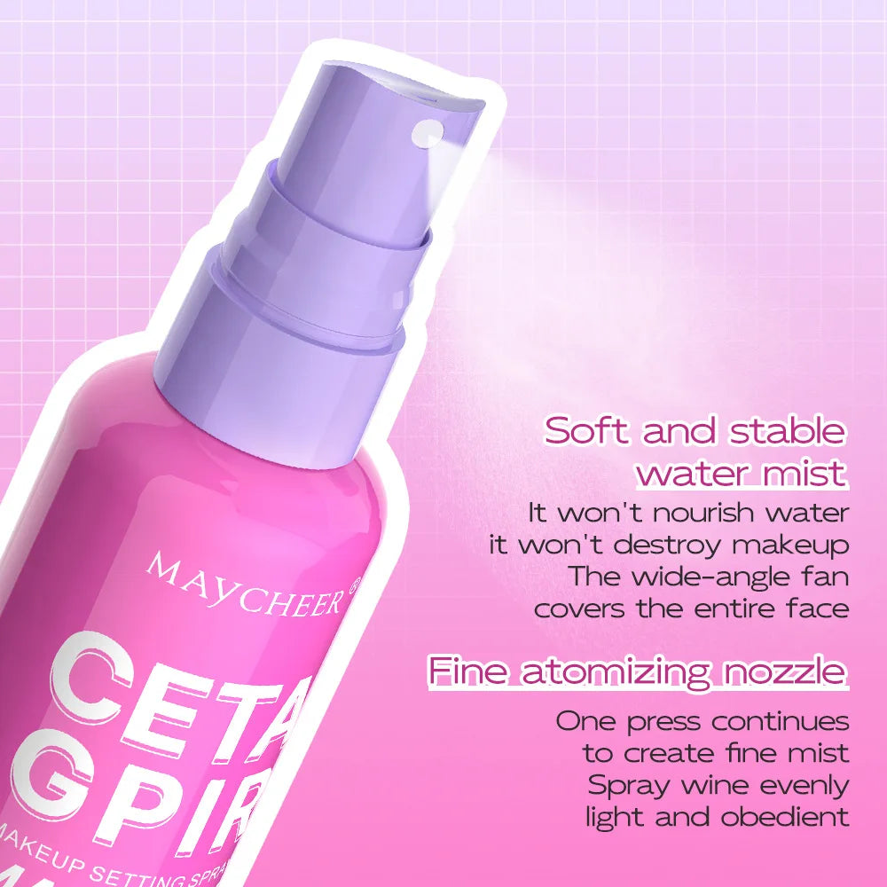 MAYCHEER Setting Spray Soft-focus Mist Matte Waterlight Oil Control Non-Smudging Non-Tight Waterproof 24H Long-lasting Cosmetics