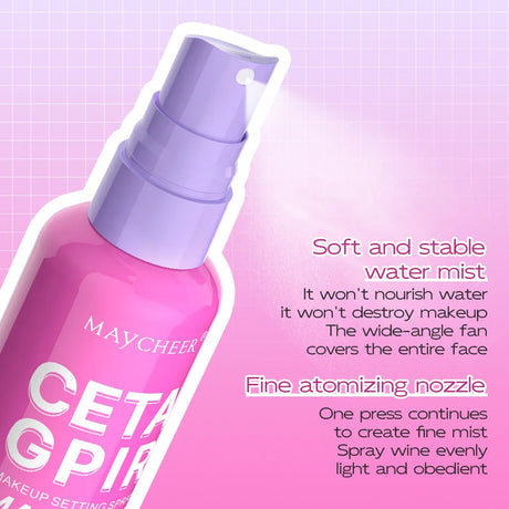 MAYCHEER Setting Spray Soft-focus Mist Matte Waterlight Oil Control Non-Smudging Non-Tight Waterproof 24H Long-lasting Cosmetics