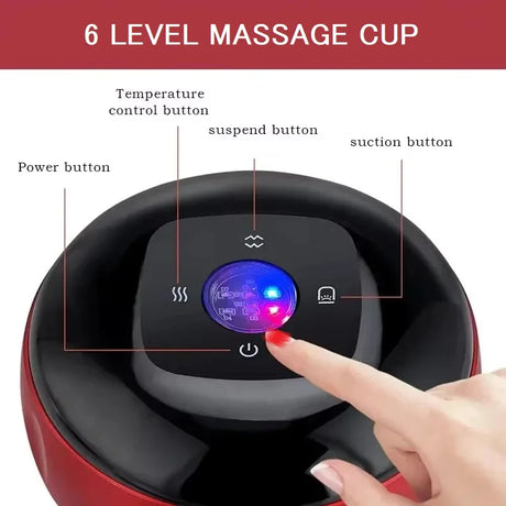 Rechargeable Electric Vacuum Cupping Set Wireless 6/12 Level Skin Scraping Massage Guasha Tool for Household Use