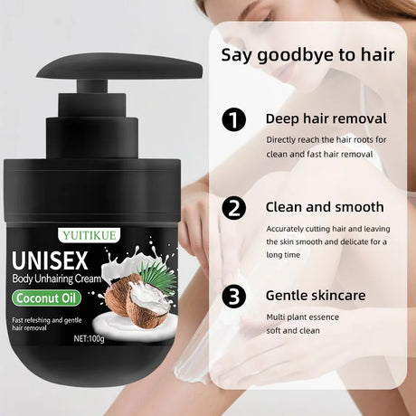 YUITIKUE intimate area hair removal cream, painless and healthy hair removal agent, unisex body care product