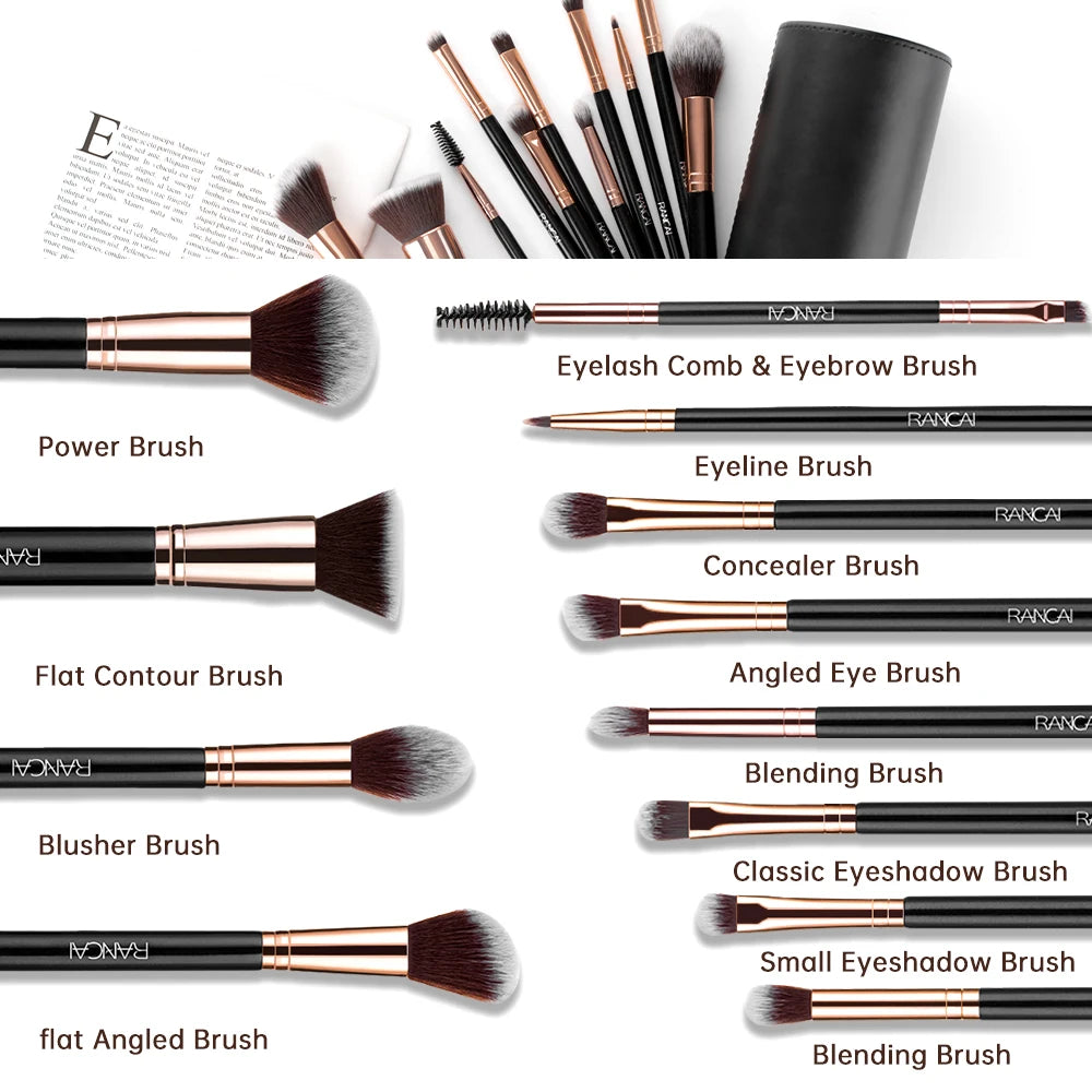 12pcs Makeup Brushes Set Professional High Quality Synthetic Hair Foundation Powder Contour Eyeshadow Make Up Brush