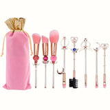 Cute Pink Makeup Brush Set with Anime Element Storage Pouch Professional Beauty Tool Combination Girly Makeup Brush Full Set