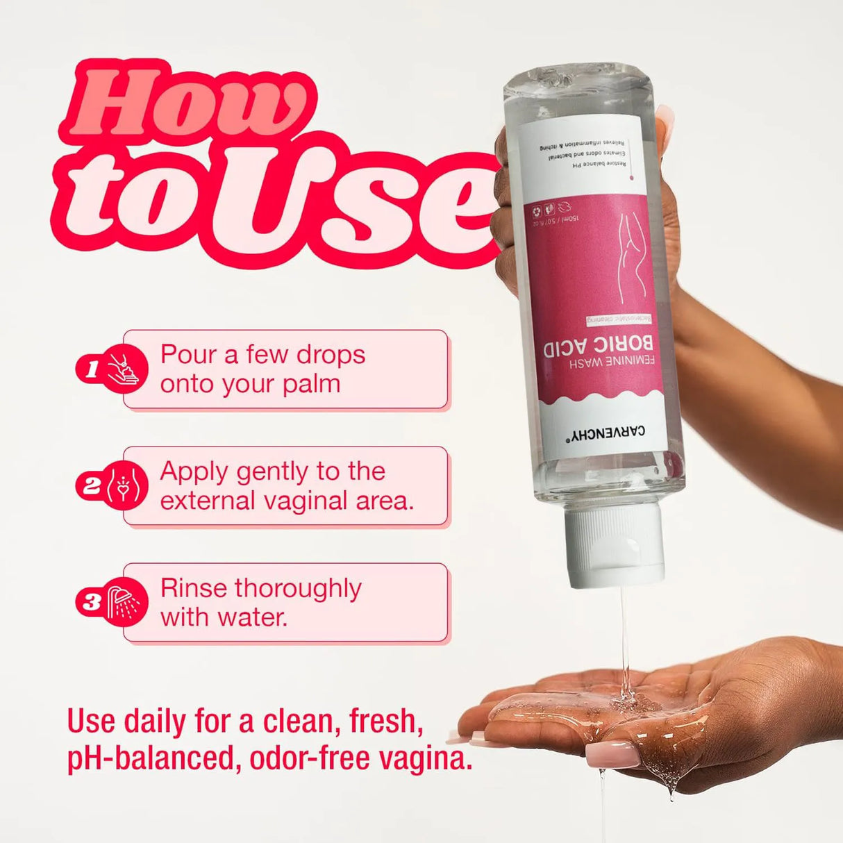 pH Balance Feminine Wash with Boric Acid | Supports Odor Control | Cleanses Discharge | Promotes Healthy Intimate Balance