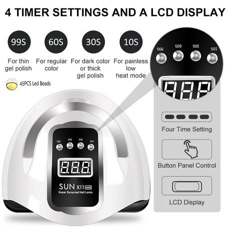 Professional Nail Lamp Infrared Sensor Manicure Nail Light For Fast Curing of All Gel Nail Polish Nail Dryer Machine Salon Tools
