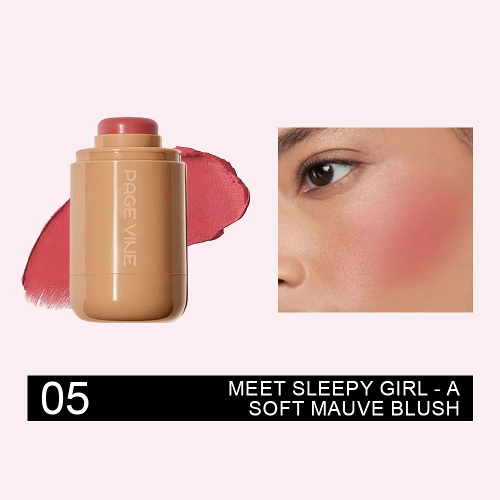 Multi-use Blush Stick Lip Cheek Eyes 3-in-1 Cream Blush Natural Matte Nude Makeup Long Lasting