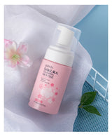 LAlKOU Japan Sakura Cleansing Mousse Facial Cleanser  Shrink Pores Deep Clean Oil Control Moisturizing Skin Care 100ml