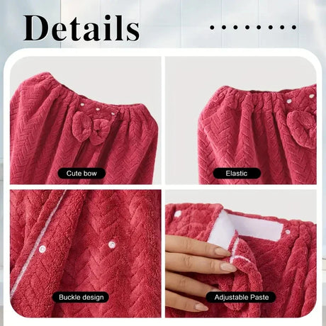 2pcs wearable Bath Towel Set, Including 1 Dry Hair Cap and 1 Bath Skirt,  Soft and Absorbent, A Great  Match for The Bathroom