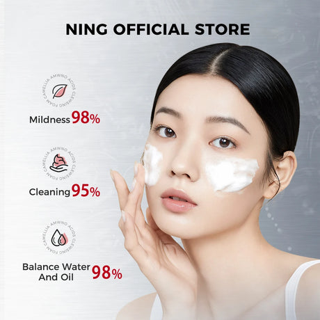 NING Amino Acid Facial Cleanser – Gentle, Hydrating Deep Cleansing Face Wash for Sensitive Skin
