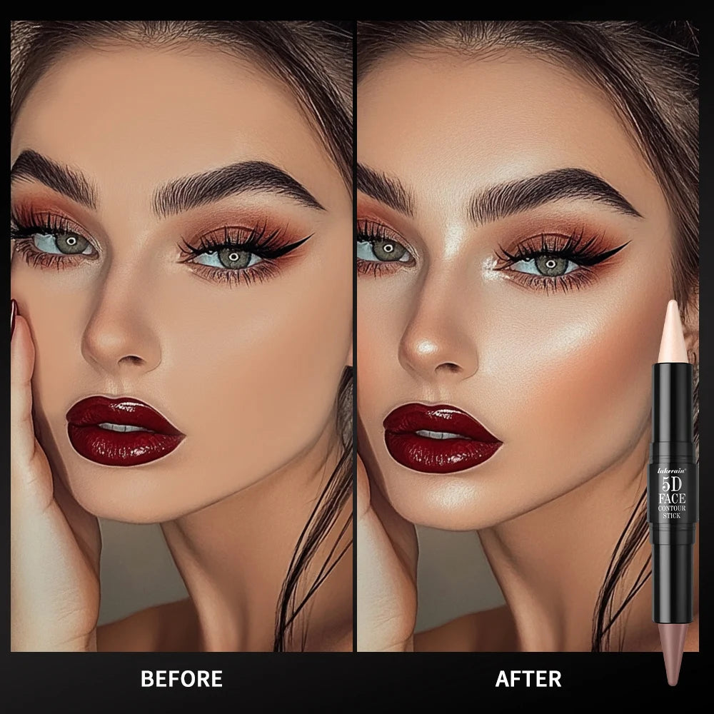 Dual Head Contour Highlighter Stick Sculpt V Face Nose Shadow Concealer Waterproof Long Lasting Smooth Blending Facial Makeup Cosmetics