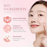 Niacinamide Collagen PDRN Face Cream - Korean Pink Capsule Moisturizer, Non Greasy & Brightening for Uneven Skin Tone