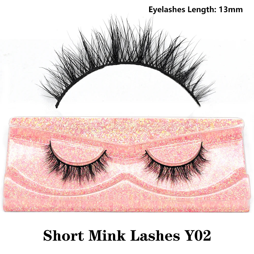 Half Lashes Mink Eyelashes Fluffy Soft False Eyelashes Wispy Cross Mink Eye Lashes Natural Short Mink Eyelash Extension Makeup