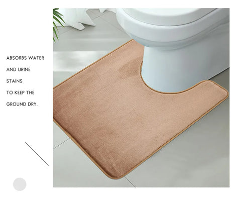 Three Piece Toilet, Bath Floor Mat, Shower Mat, Bath Absorbent Mat, Non Slip Carpet, Soft and Comfortable, Laundry Room.