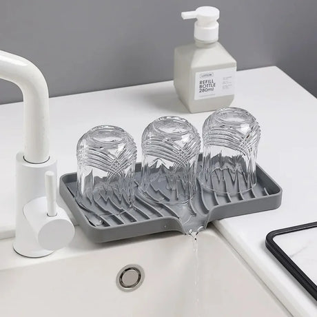 1-Pack Silicone Drain Soap Box Kitchen Bathroom Anti-slip Sink Tray Creative Washing Table Soap Tray Free Punch Drain Rack