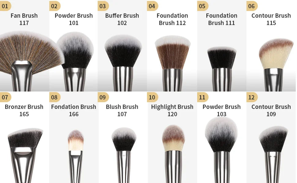 DUcare Black Makeup Brush Professional Makeup Eyeshadow Foundation Powder Soft Synthetic Hair Makeup Brushes Brochas Maquillaje